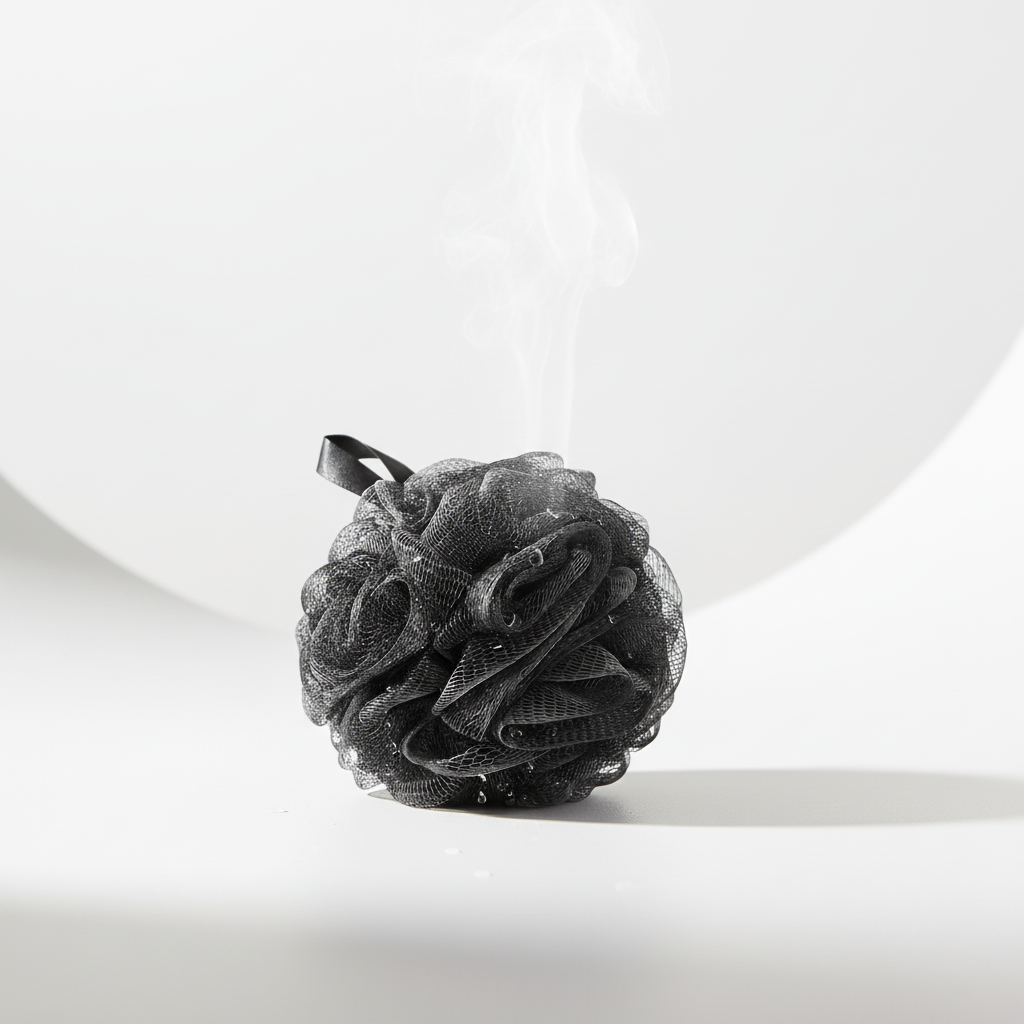 Olivora™ Luxus Mesh Dusch-Puff (Schwarz) – Sanftes Körperpeeling