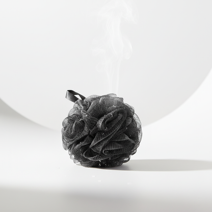 Olivora™ Luxus Mesh Dusch-Puff (Schwarz) – Sanftes Körperpeeling